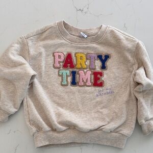 Old Navy Beige 'Party Time' Kids Sweatshirt